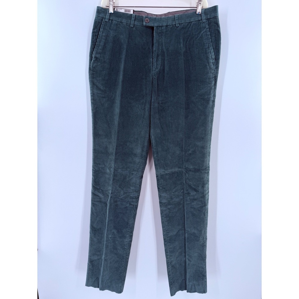 Hiltl Mens Corduroy Trousers Teal Green Dayne‎ So Regular Fit Pants 38/38 NEW